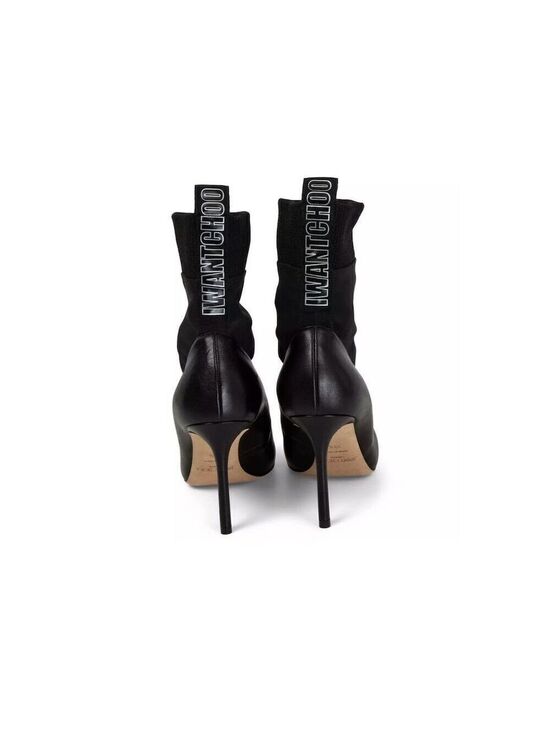 Jimmy Choo Shoes - Jimmy Choo Women's Black Leather Ankle Boots Size 39.5 Stiletto Heel